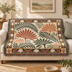 Tropical Palm Fronds Woven Blanket