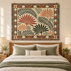 Tropical Palm Fronds Woven Blanket