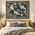Koi Fish Pond Woven Blanket
