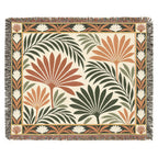 Tropical Palm Fronds Woven Blanket