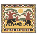 Elephant Safari Woven Blanket